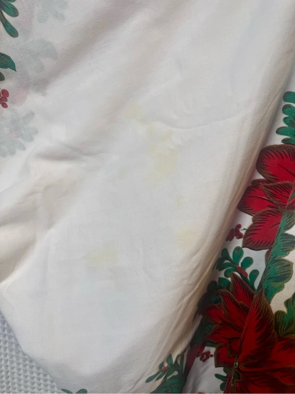 Vintage Lenox Christmas Tablecloth 60x100 Large Rectangular Pointsetta- Cotton